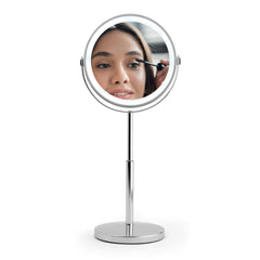 7" Rechargeable LED Double Sided Makeup Mirror - Chrome Finish 3X Zoom