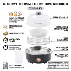 WeightWatchers 7-Egg Cooker, Poacher & Omelette Maker with Auto Shut-Off