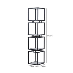 4-Tier Square Black & Grey Display Unit
