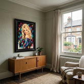 Dolly Parton Denim Pop Art Black Frame Canvas Print Decor - 60 x 80cm