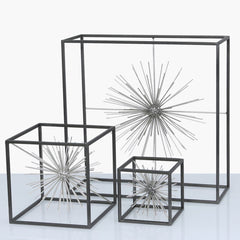 40cm Starburst Decoration Black With Silver Ball