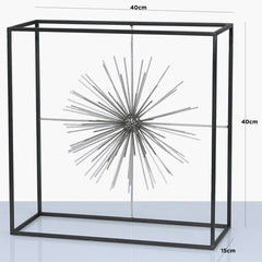 40cm Starburst Decoration Black With Silver Ball