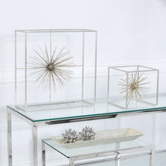 40cm Starburst Decoration Silver With Gold Ball