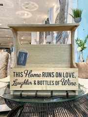 40Cm Wine Bottle & Glass Holder Unit