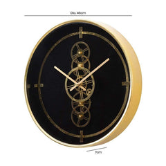 46CM Black & Gold Gears Wall Clock