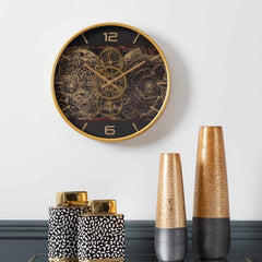 46CM Gold Gears Wall Clock