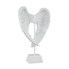 49.5cm Angel Wing Decoration On Stand Shiny White
