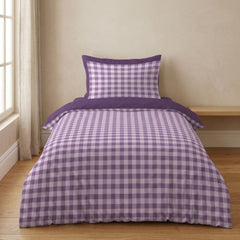 Gaveno Cavailia Lilac Gingham Single Duvet Cover Bedding Set