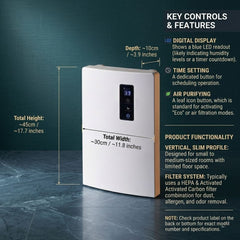 Blaupunkt 1.8L Dehumidifier & UV Air Purifier - Improves Air Quality