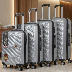 Silver 4-Piece ABS Luggage Set - TSA Lock & 360° Spinner Wheels