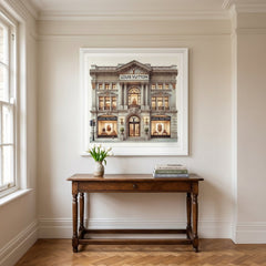 LV Store White Step Frame Wall Art 70x70cm Luxury Home Decor Statement
