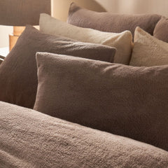 Brentfords Teddy Fleece Duvet Cover Set - Mink Natural Soft Bedding