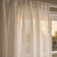 Linen White Voile Curtain Panel - Lightweight Slot Top 55" x 90"