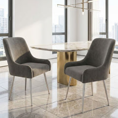Marco Dining Chair Brushed Velvet Grey
