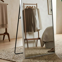 Silver Arch Metal Mirror 60x165cm - Modern Bevelled Wall & Floor Mirror