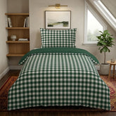Gaveno Cavailia Forest Green Gingham Single Duvet Cover Bedding Set