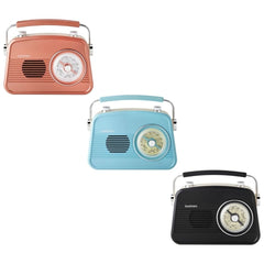Goodmans Classic AM-FM Retro Radio - Portable Rose Gold Analog Radio