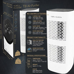 Tors + Olsson T31 HEPA Air Purifier - 3 Speed Quiet Sleep Mode White