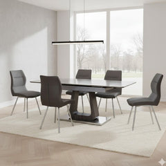 Zermatt 160-200cm Ceramic Extending Table & 6 Zermatt Dining Chairs