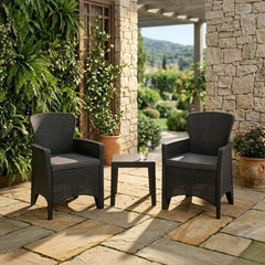 Oxford Charm Bistro Set - 3pc Garden Furniture Set with Armchairs