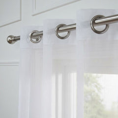 White Amber Textured Voile Curtain Panel - 55" x 90" Home Collection
