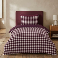Gaveno Cavailia Mulberry Gingham Single Duvet Cover Bedding Set