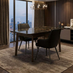 Set of 2 Palermo Black PU Leather Dining Chairs with Black Metal Legs