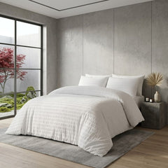 About Home King Seersucker Duvet - Luxury Touch of Down Soft Bedding