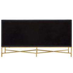 Cadiz Grey Shagreen Sideboard Brushed Gold Cross Legs 4 Door