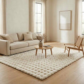 Home Luxe Cream Bubble Faux Fur Rug Neutral Fluffy Area Mat 160x230cm