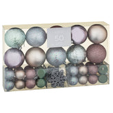 50 Piece Deco Shimmer Baubles Luxury Tree Decorations Pack
