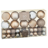 50 Piece Deco Shimmer Baubles Luxury Tree Decorations Pack