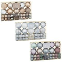 50 Piece Deco Shimmer Baubles Luxury Tree Decorations Pack