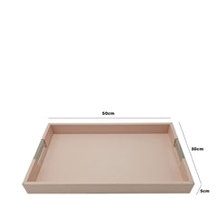 50x30 Faux Litchi Grain Tray Light Pink