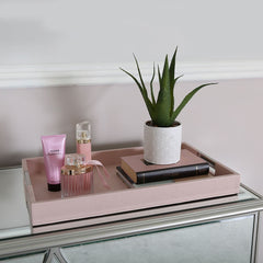 50x30 Faux Litchi Grain Tray Light Pink