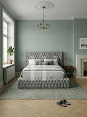 Luxurious Velvet Chesterfield Diamond Tufted Bed FrameLuxurious