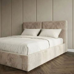 Modern Minimalist Dual-Panel Upholstered Bed Frame