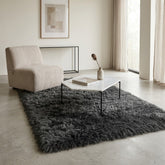 Bubble Mink Charcoal Faux Fur Rug Soft Deep Pile Area Carpet 160x230cm