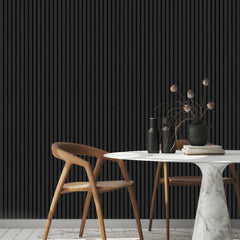60cm x 240cm Dark Grey Fluted Wall Panel - Home Luxe Interior