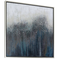 62.5x62.5 Framed Abstract Canvas Blue Navy