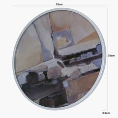 75cm Wood Abstract Wall Art Blush Pink And Silver