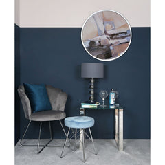 75cm Wood Abstract Wall Art Blush Pink And Silver