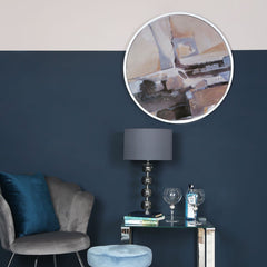 75cm Wood Abstract Wall Art Blush Pink And Silver