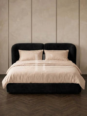 Modern Curved Split-Back Upholstered Bed Frame