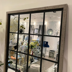 80cm x 60cm Window Style Wall Mirror In Grey Frame