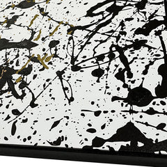 80cm x 80cm Framed Black White and Yellow Splash