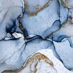 80x120 Blue White and Gold Abstract Canvas