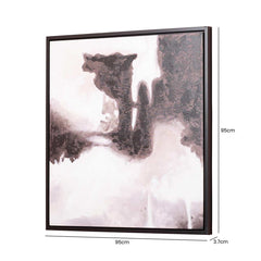 95cm Framed Abstract Canvas Black and White