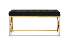 Allure Bench Black & Gold Frame | Home Luxe Interior