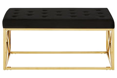 Allure Bench Black & Gold Frame | Home Luxe Interior